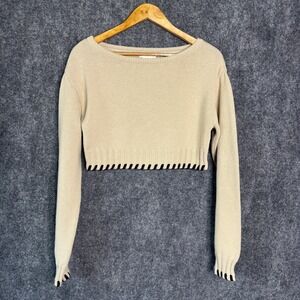 Lovers and Friends Revolve Annalisa Sweater Women M Oatmeal Cropped Boho  Casual